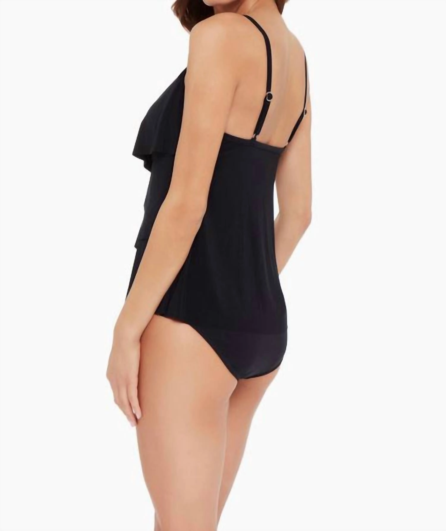 Chloe Layered Tankini Top In Black