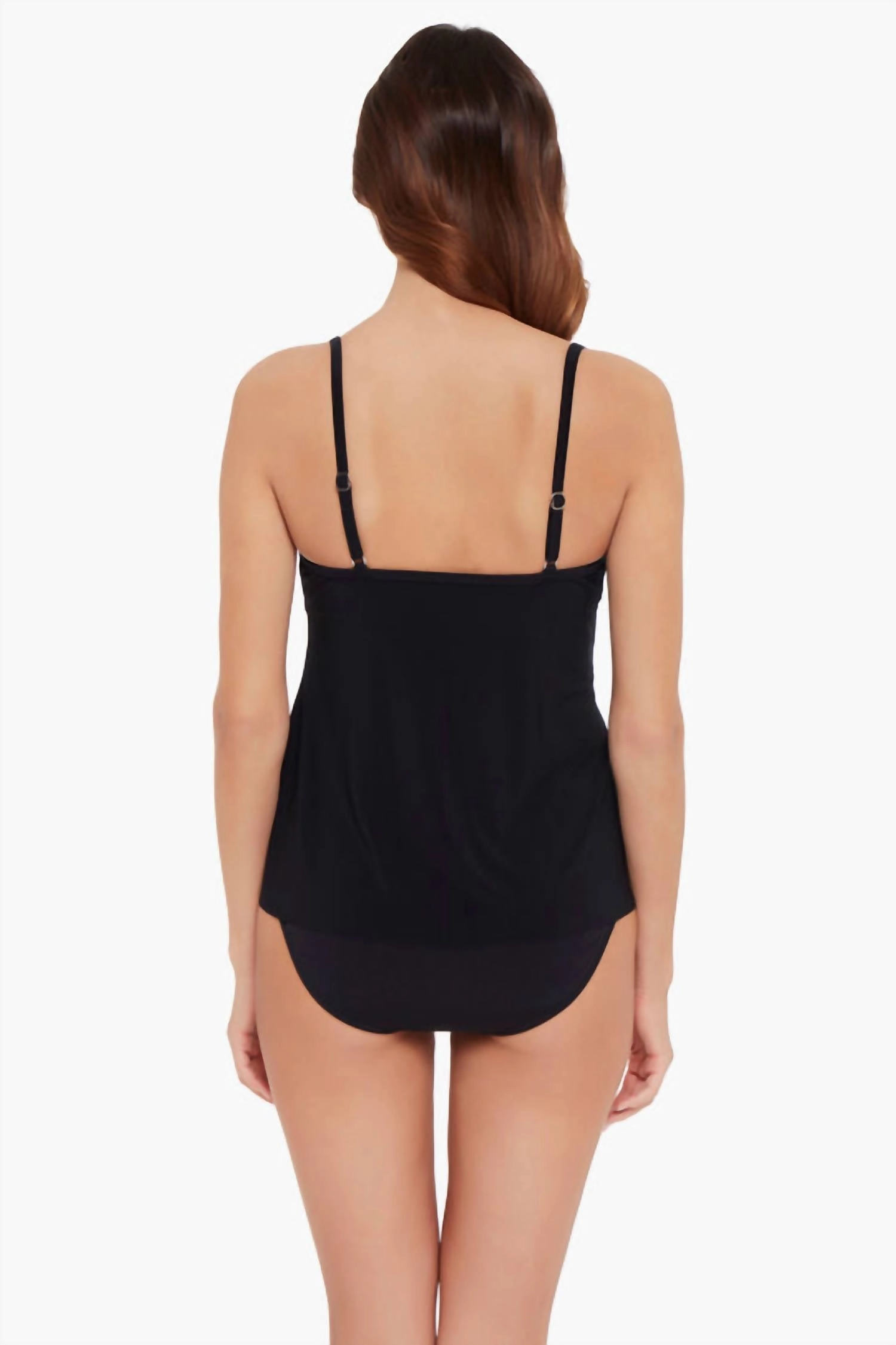 Chloe Layered Tankini Top In Black