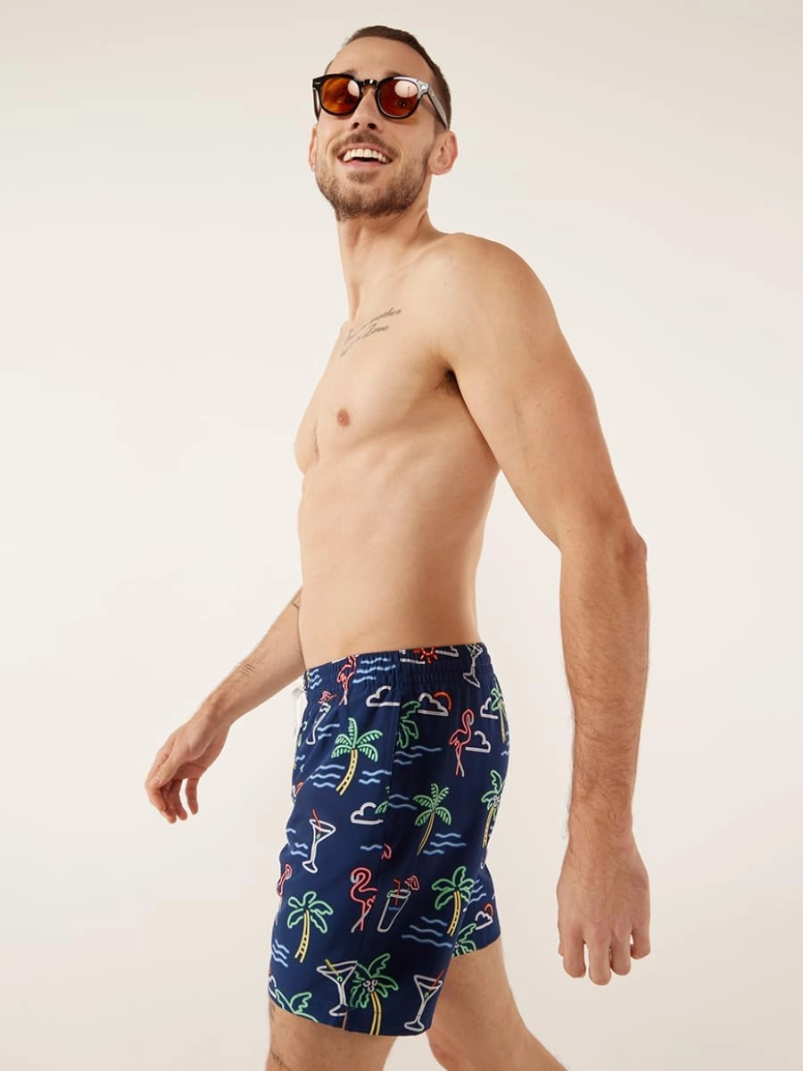 Chubbies Lined Mens Swim Trunks 7 Inch C Swim Shorts and Mens Shorts with Elastic Waist, Stretch, Boxer Brief Liner, UPF 50 