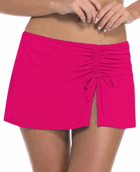 Cinch Skirt Swim Bottom In Tutti Frutti Raspberry