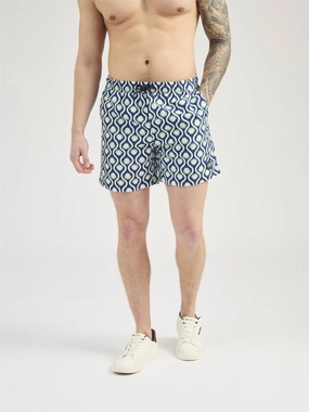 Circle Geo Swim Shorts In Grass Green