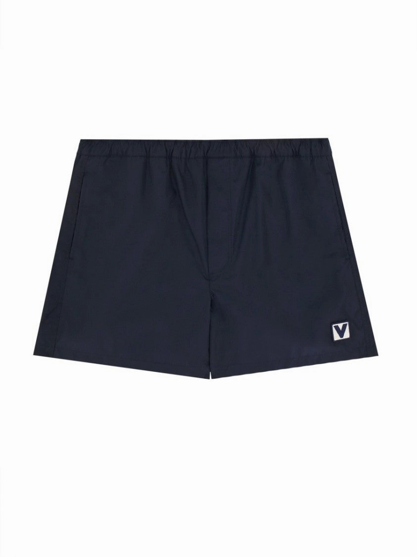 Classic Black Boxer Swimsuit With Elastic Waist