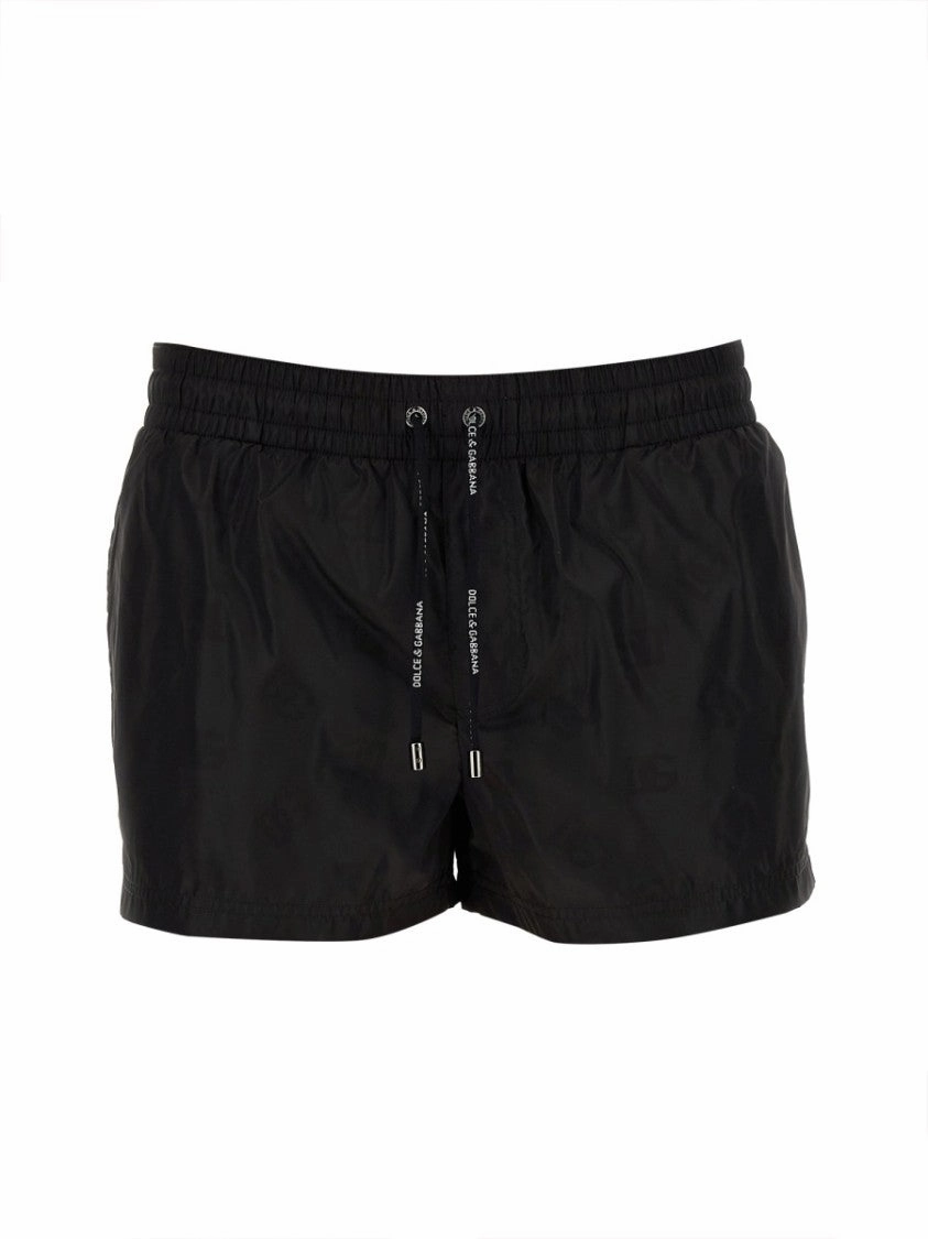 Classic Black Swimsuit With Elastic Waistband