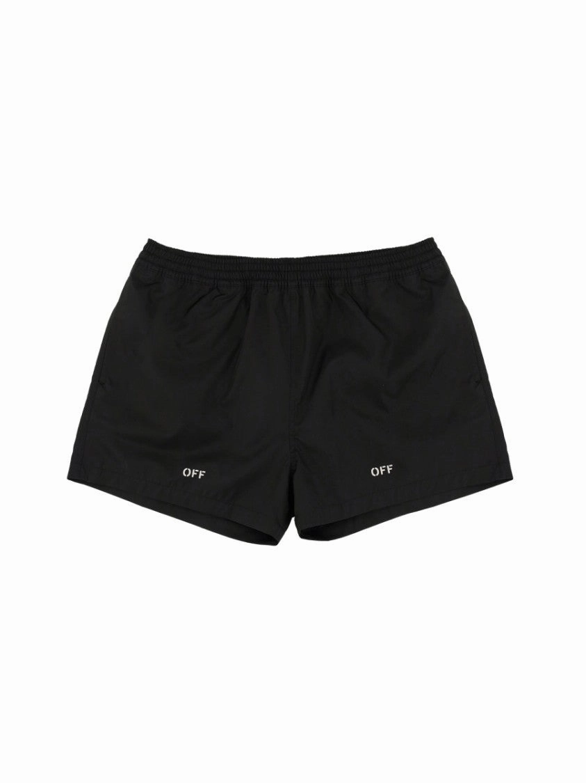 Classic Black Swimsuit With Logo Detailing