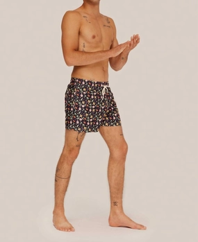 Classic Swim Trunk In Navy Gardens