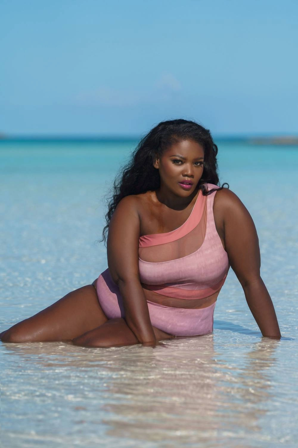 Coast One Shoulder Swim Top In Dusty Rose Stucco