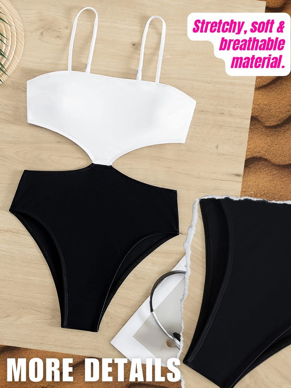 Color Block Swimsuit,Cut Out Sexy Monokini Women,Cheeky One Piece Swimsuits Beach Cruise Pool Party