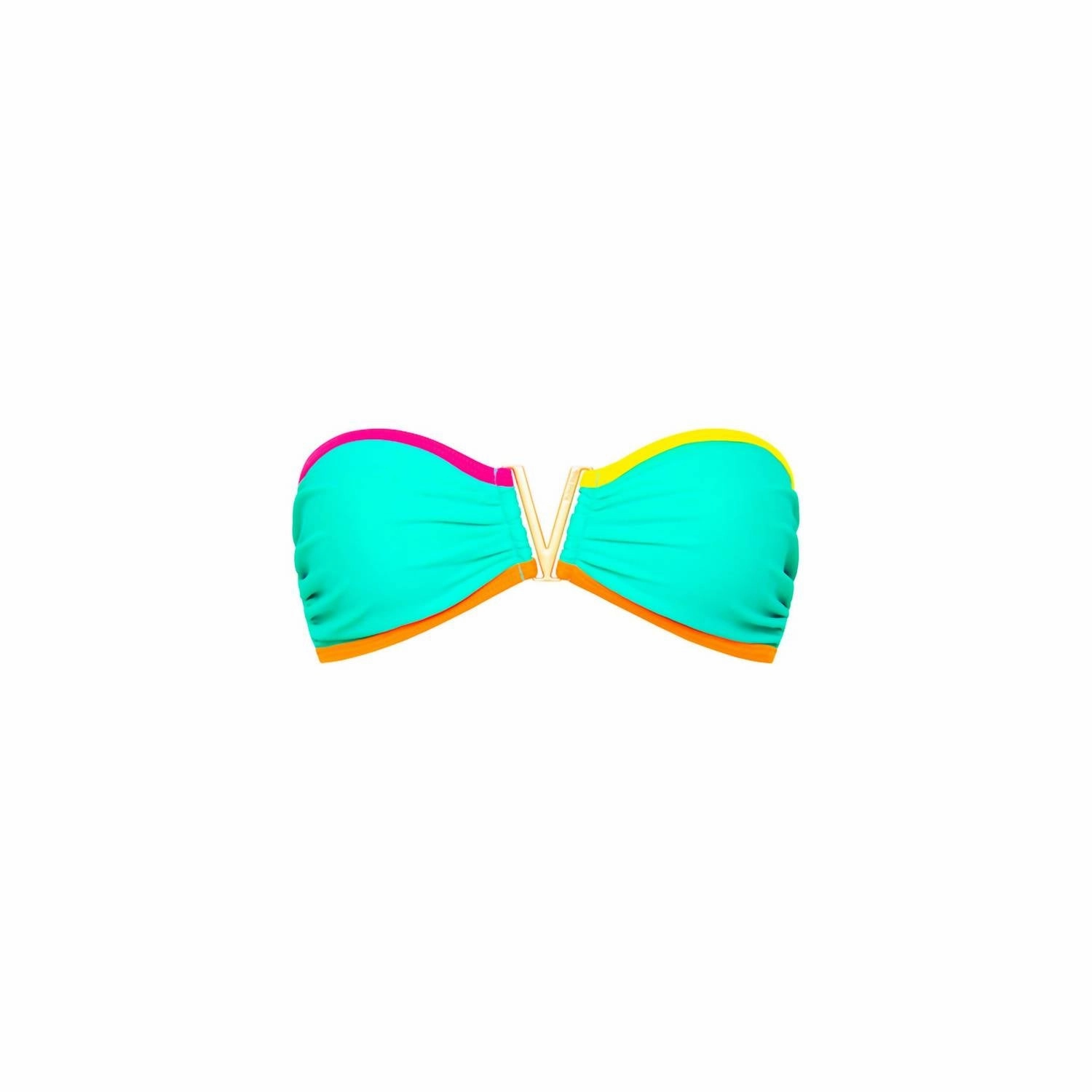 Confetti Mega V Strapless Bandeau Top In Blue