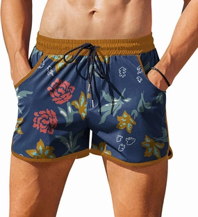 COOFANDY Men's Swim Trunks Quick Dry Swimsuit Color Block Board Short Bathing Suit Swimwear with Mesh Liner