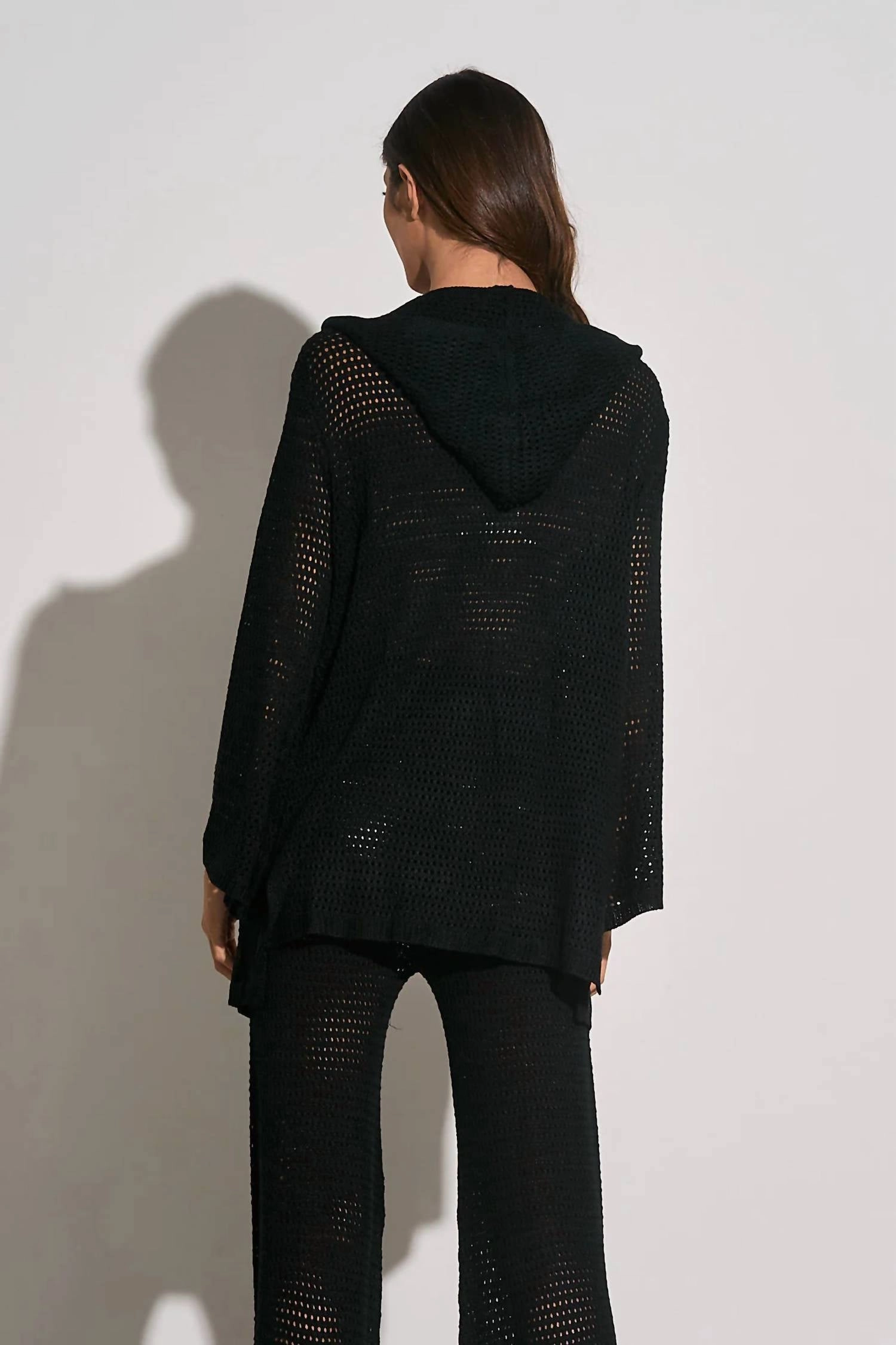 Cove Hoodie Cardigan In Black
