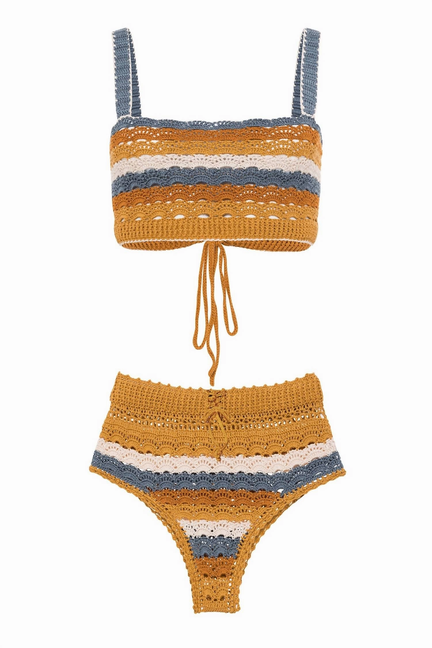 Crochet Bikini Set In Mustard Yellow