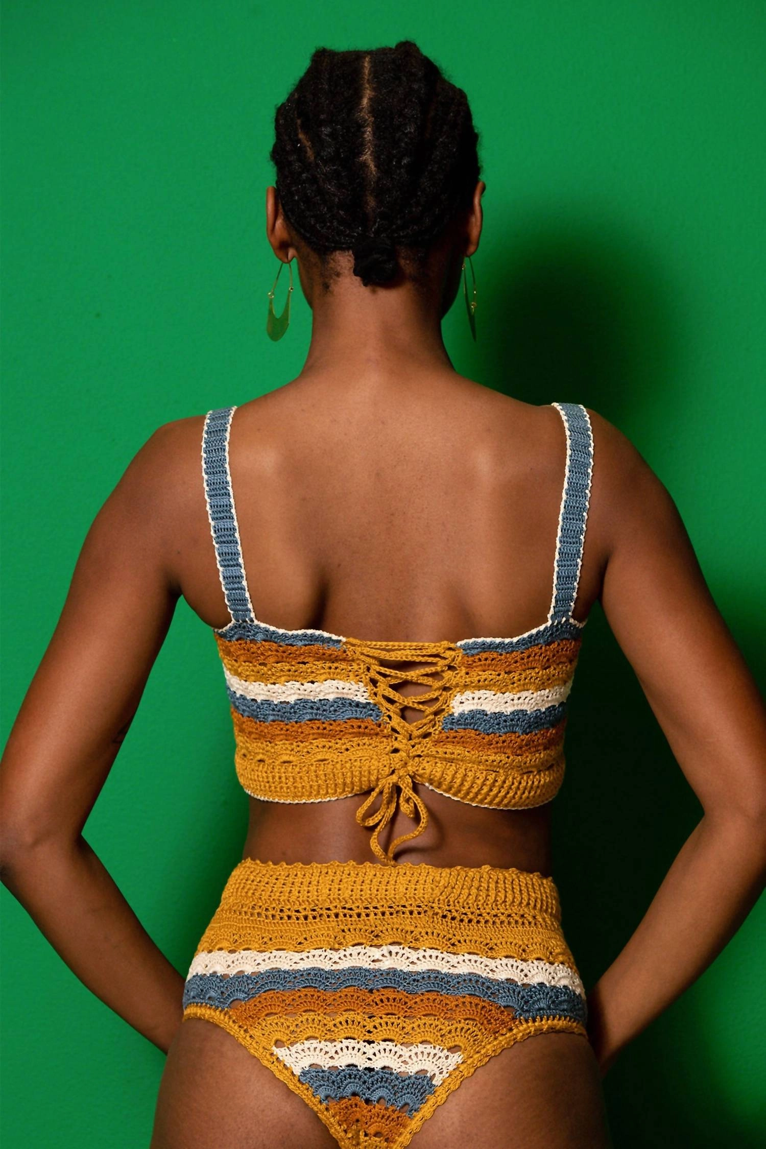 Crochet Bikini Set In Mustard Yellow