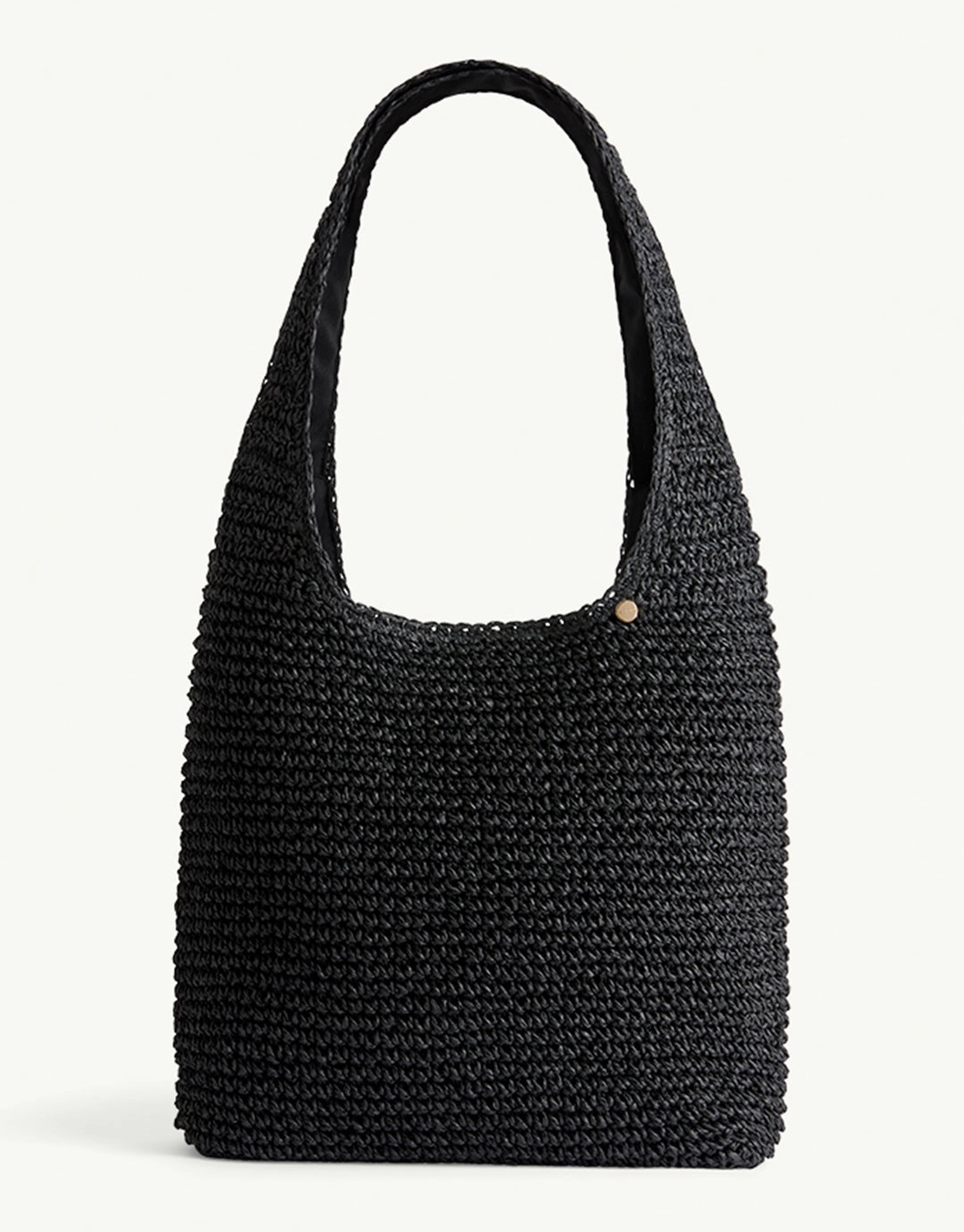 Crochet Slouch Beach Bag - Black
