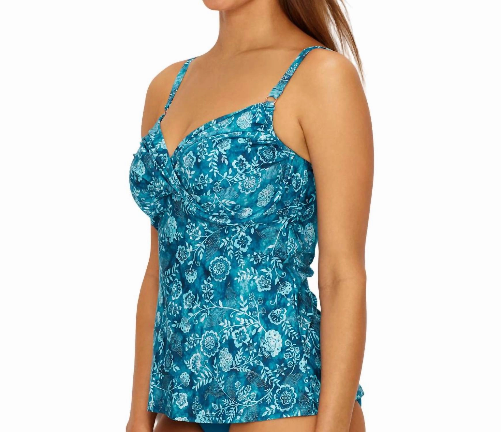 Crossroads D-Cup Tankini In Ocean Mist