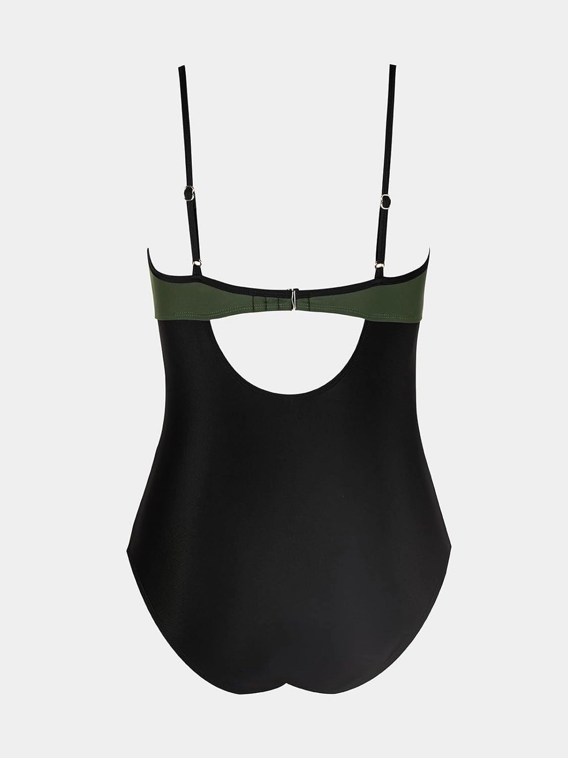 CUPSHE Women's One Piece Swimsuit Bathing Suit Scoop Neck Cutout Back Hook Color Block Mesh Swimwear
