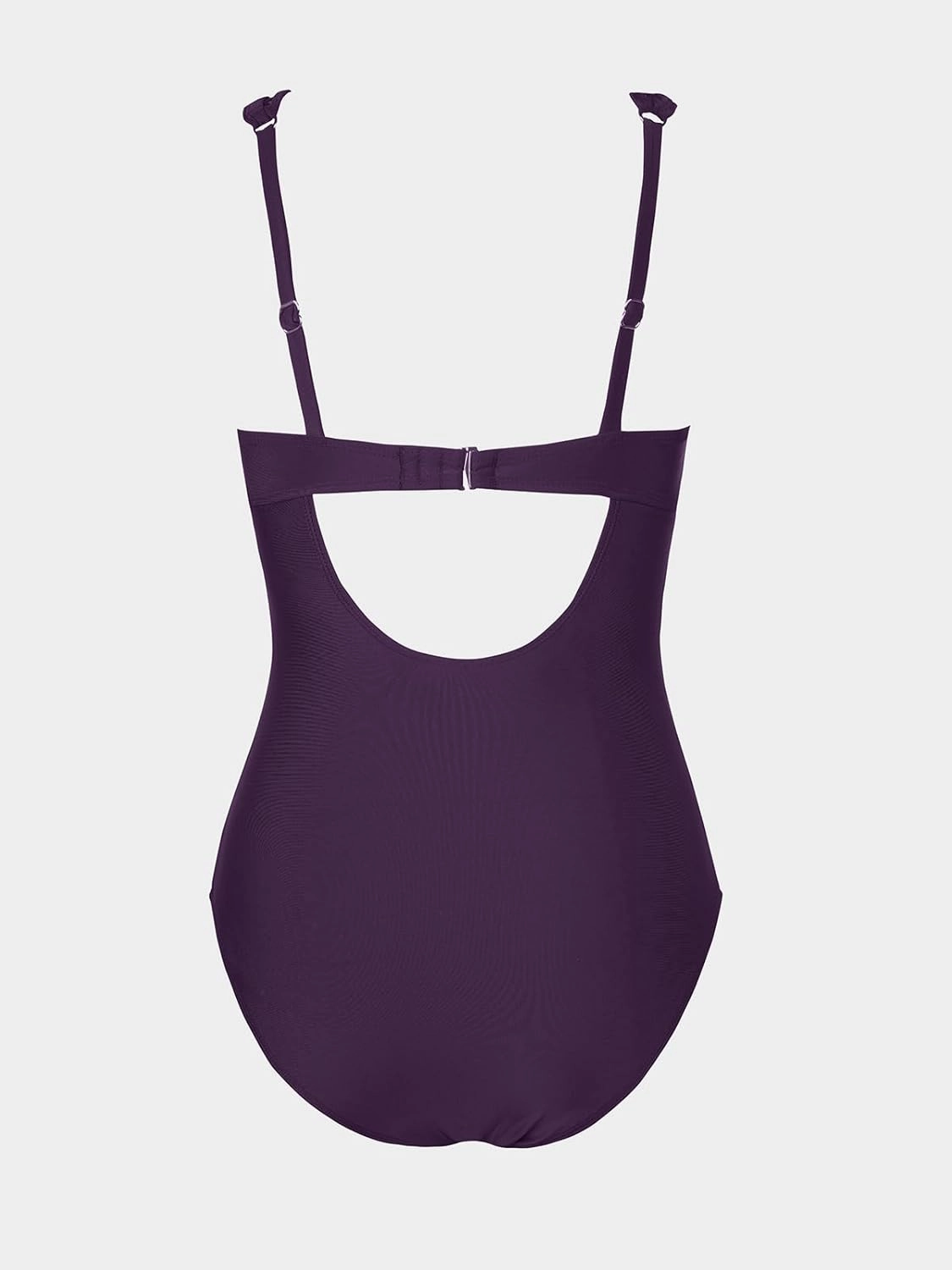 CUPSHE Women's One Piece Swimsuit Bathing Suit V Neck Adjustable Straps Ruched Mesh Back Hook