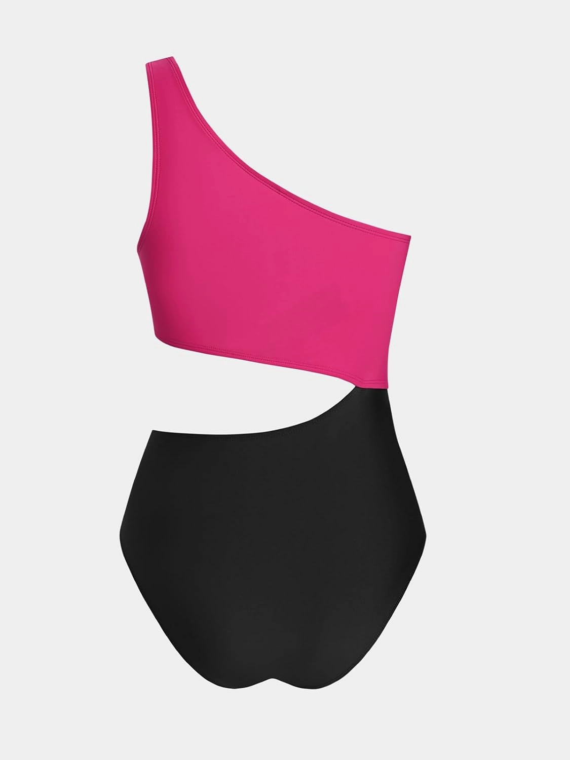 CUPSHE Women's One Piece Swimsuit One Shoulder Color Block Side Cutout Ruched Bathing Suit