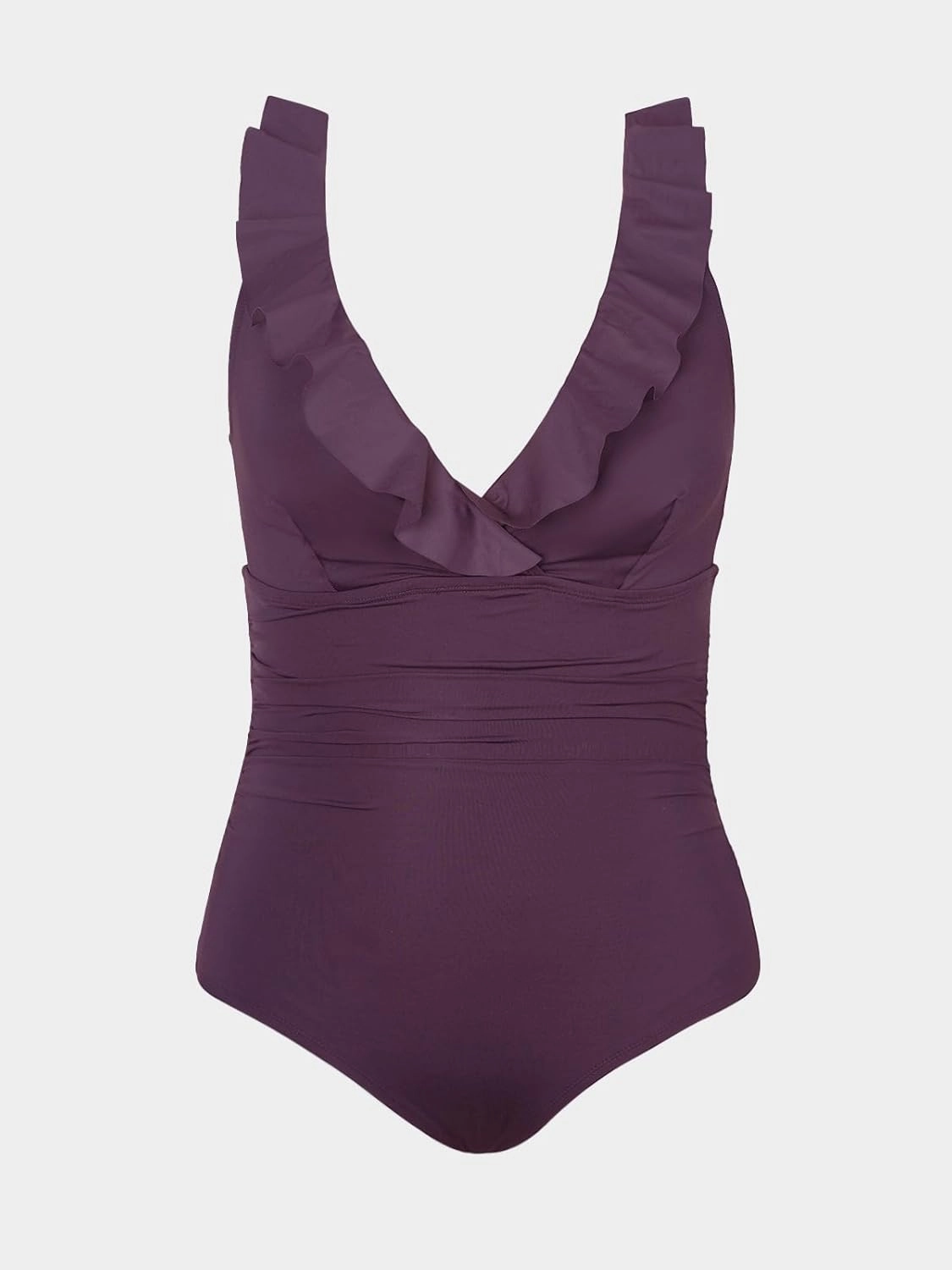 CUPSHE Women's One Piece Swimsuit Plus Size Ruffled V Neck Bathing Suit Retro Full Coverage Slimming Sculpting