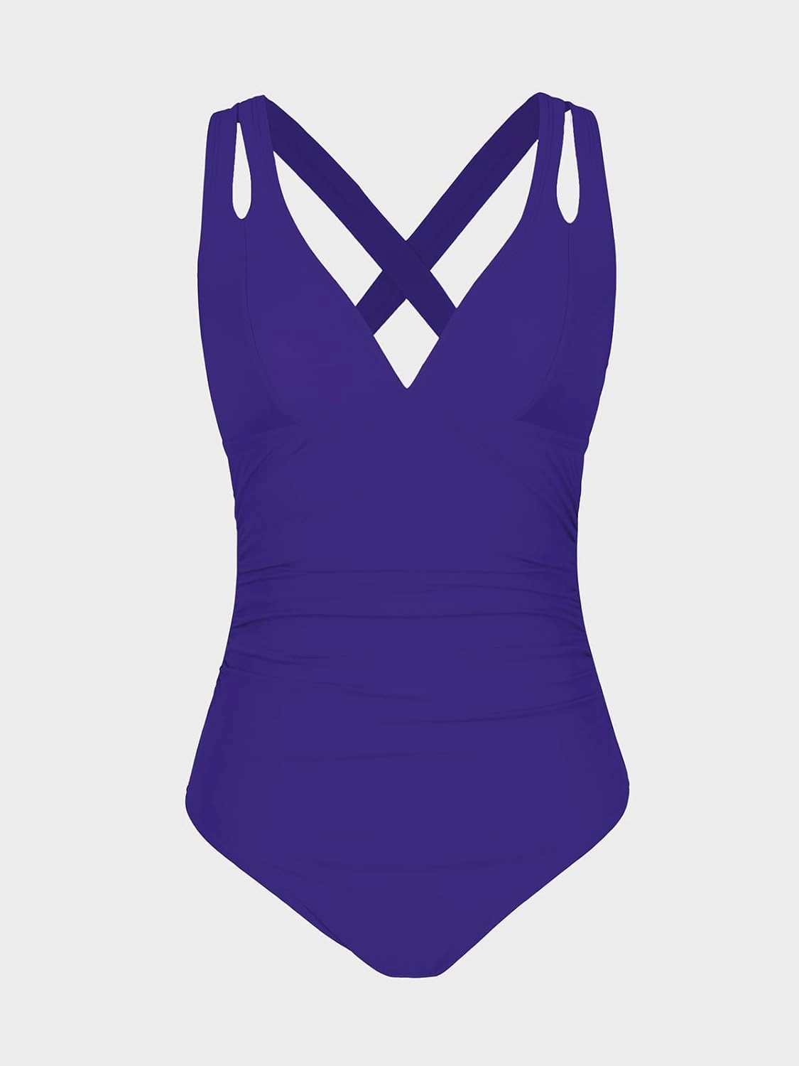 CUPSHE Women's One Piece Swimsuit Tummy Control Deep V Neck Double Straps Crisscross Back Tie Bathing Suit