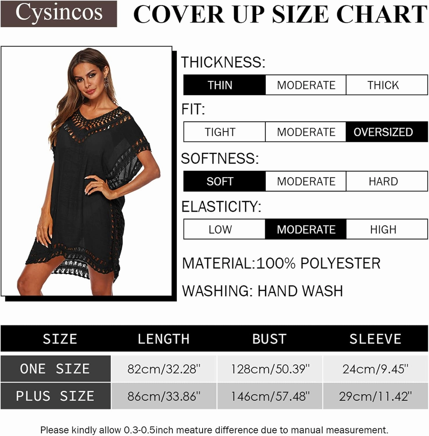 Cysincos Womens Swimsuit Cover Up Hollow Out Swimwear Beach Bathing Suit Bikini Coverups