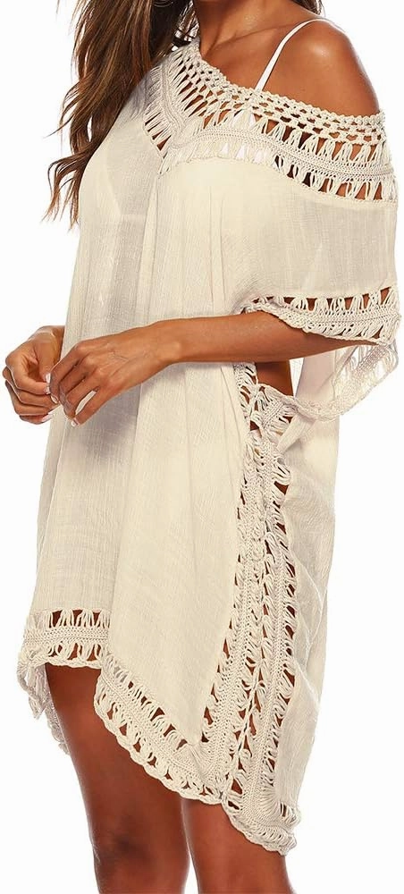 Cysincos Womens Swimsuit Cover Up Hollow Out Swimwear Beach Bathing Suit Bikini Coverups