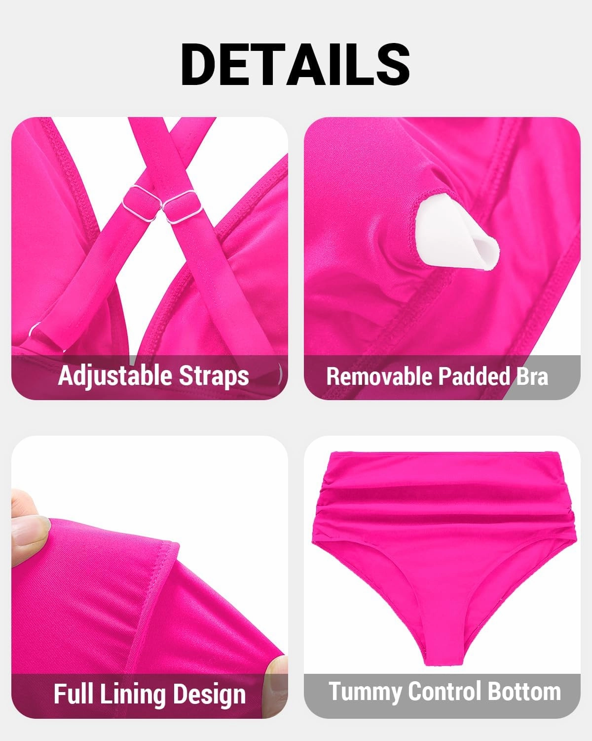 Daci Plus Size High Waisted Bikini - Two Piece Swimsuit Tummy Control Bathing Suit Sexy V Neck Swimwear 2025