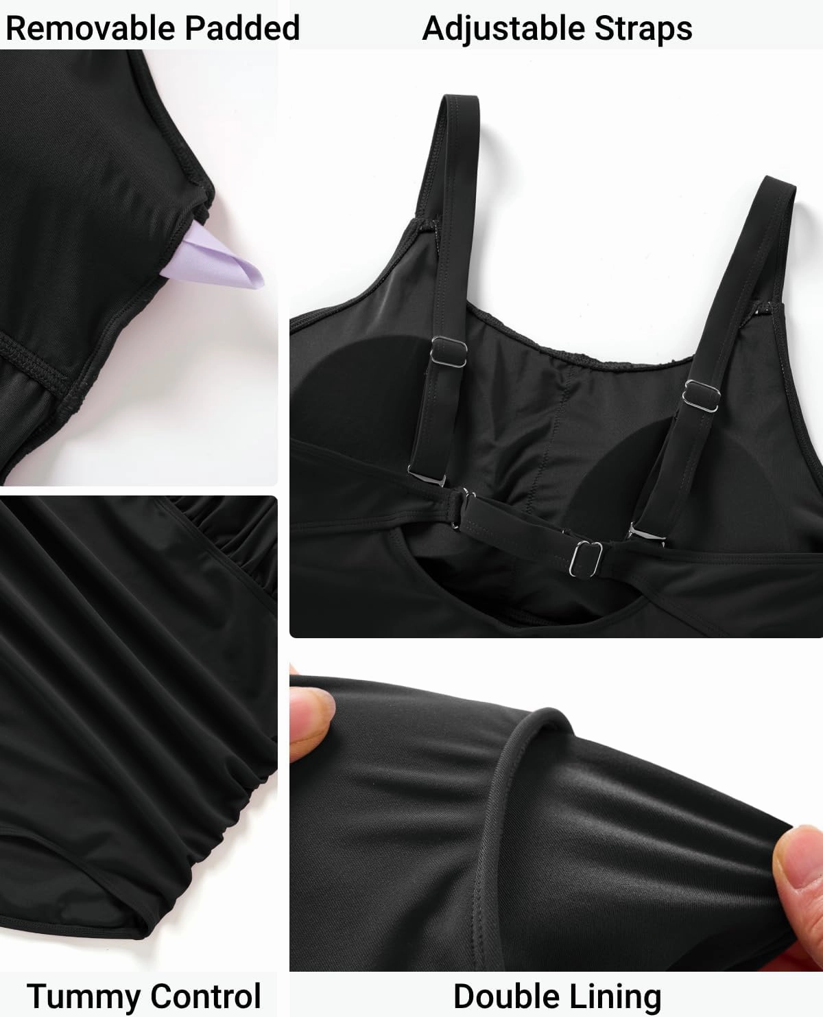 Daci Plus Size One Piece Swimsuit - Women's Tummy Control Bathing Suit Retro Full Coverage Swimwear 2025