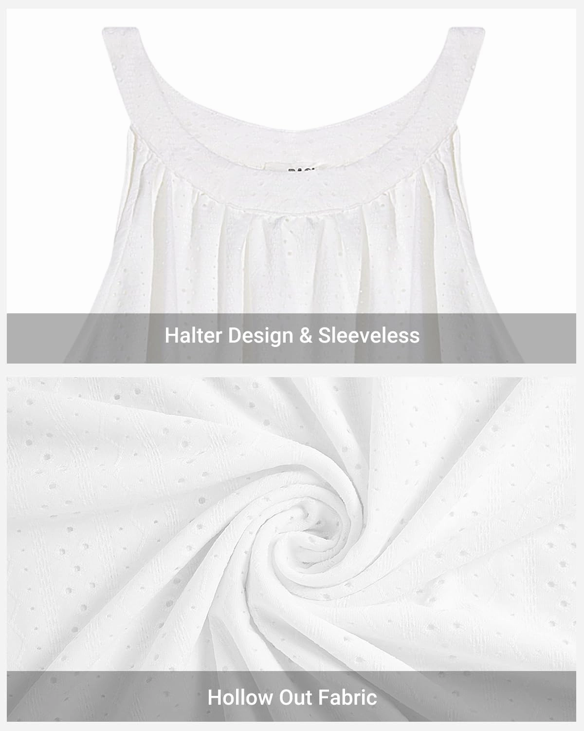 Daci Plus Size Swimsuit Cover Ups - Women Halter Hollow Out Bathing Suit Beach Coverup Sun-Dress