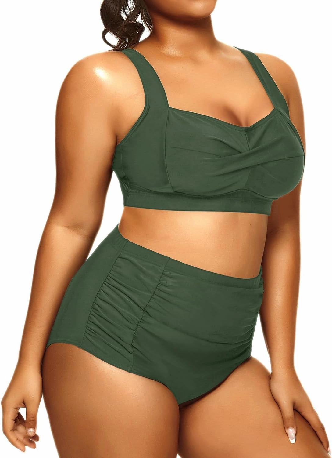 Daci Women's Plus Size Bikini Sets - High Waisted Two-Piece Swimsuits with Tummy Control