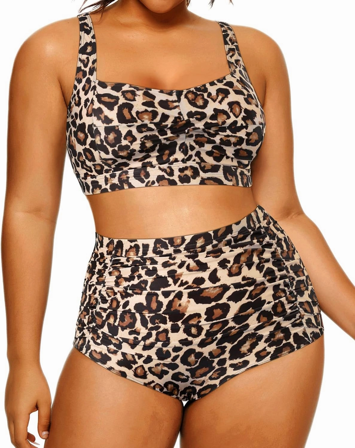 Daci Women's Plus Size Bikini Sets - High Waisted Two-Piece Swimsuits with Tummy Control
