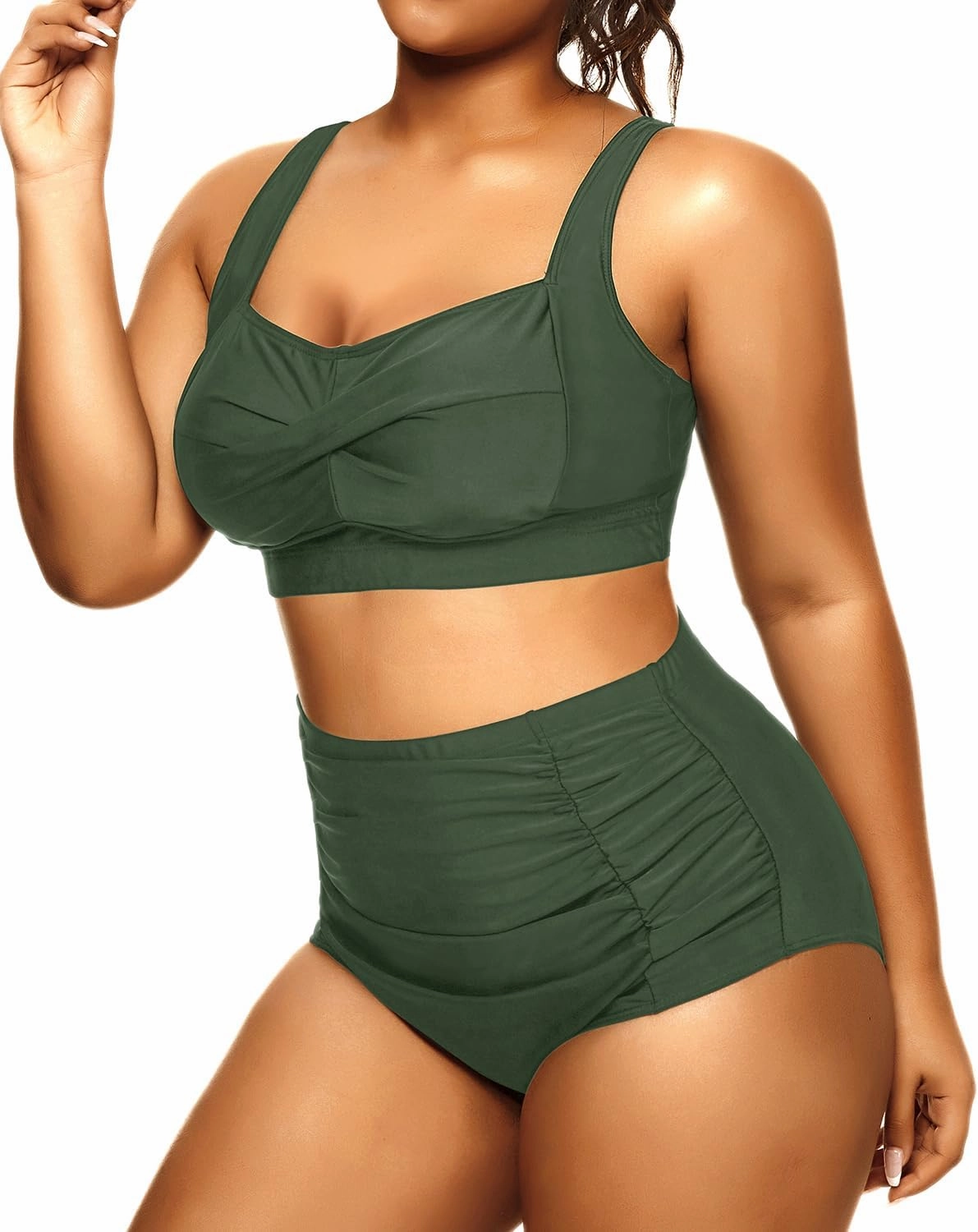 Daci Women's Plus Size Bikini Sets - High Waisted Two-Piece Swimsuits with Tummy Control