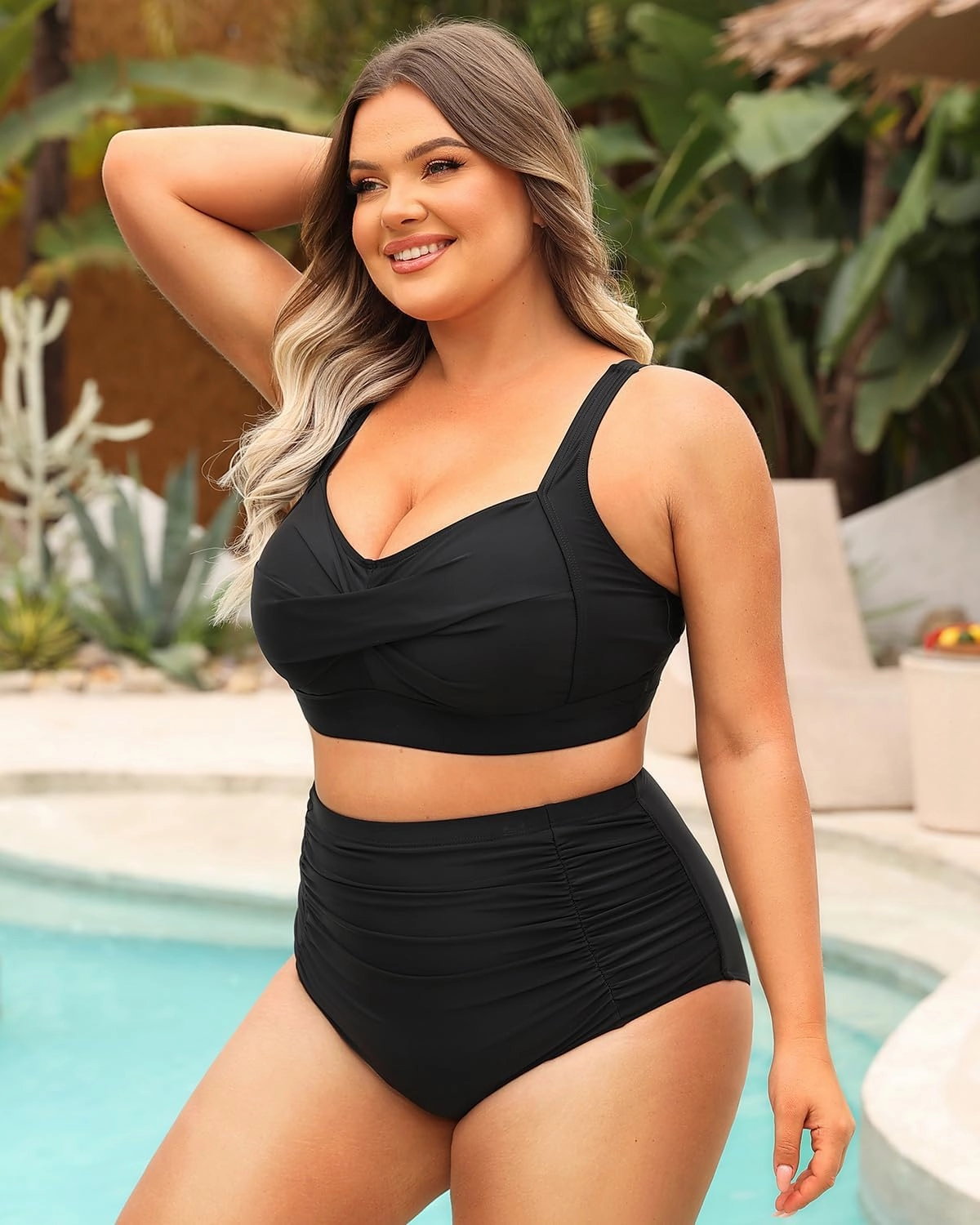 Daci Women's Plus Size Bikini Sets - High Waisted Two-Piece Swimsuits with Tummy Control