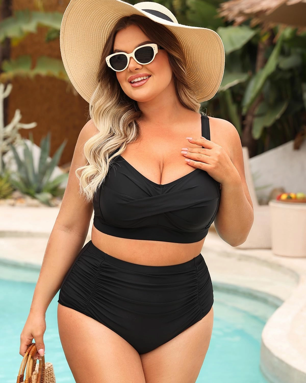 Daci Women's Plus Size Bikini Sets - High Waisted Two-Piece Swimsuits with Tummy Control
