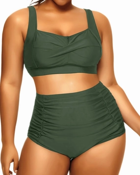 Daci Women's Plus Size Bikini Sets - High Waisted Two-Piece Swimsuits with Tummy Control