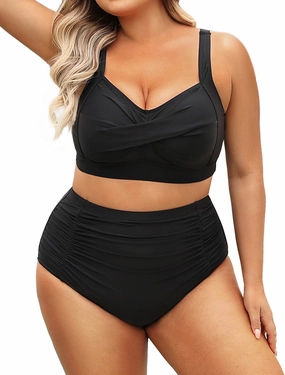 Daci Women's Plus Size Bikini Sets - High Waisted Two-Piece Swimsuits with Tummy Control