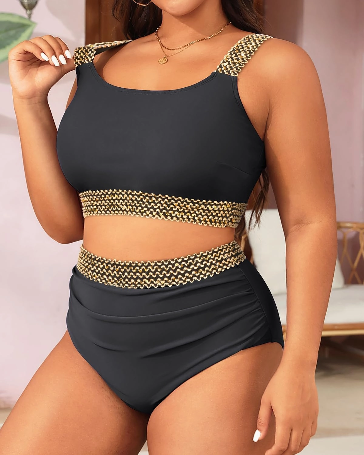 Daci Women Two Piece Plus Size Bikini - High Waisted Swimsuits Tummy Control Bathing Suits Swimwear 2025