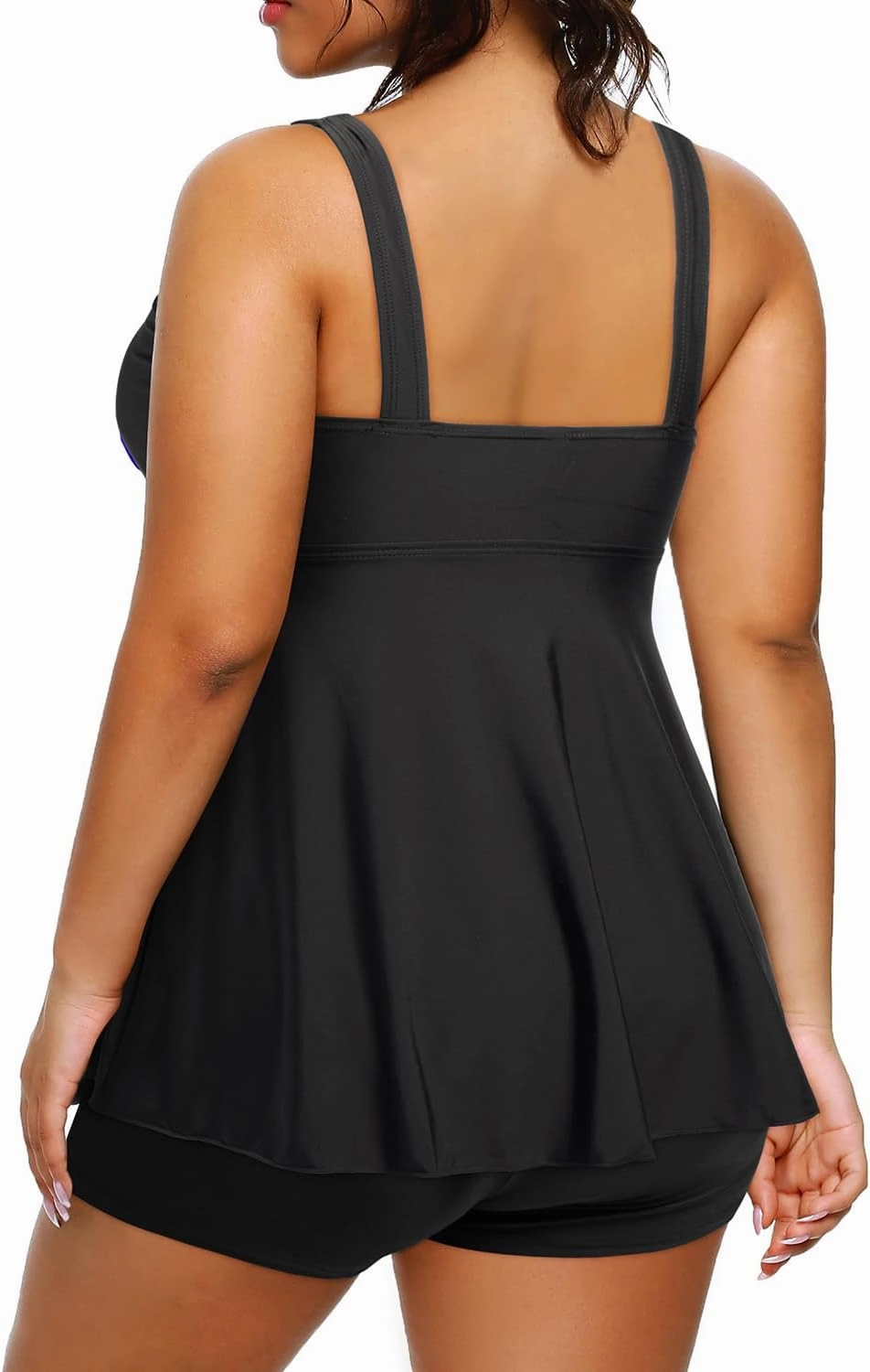 Daci Women Two Piece Plus Size Swimsuit with Bottom Peplum Tankini High Waisted Tummy Control Bathing Suit