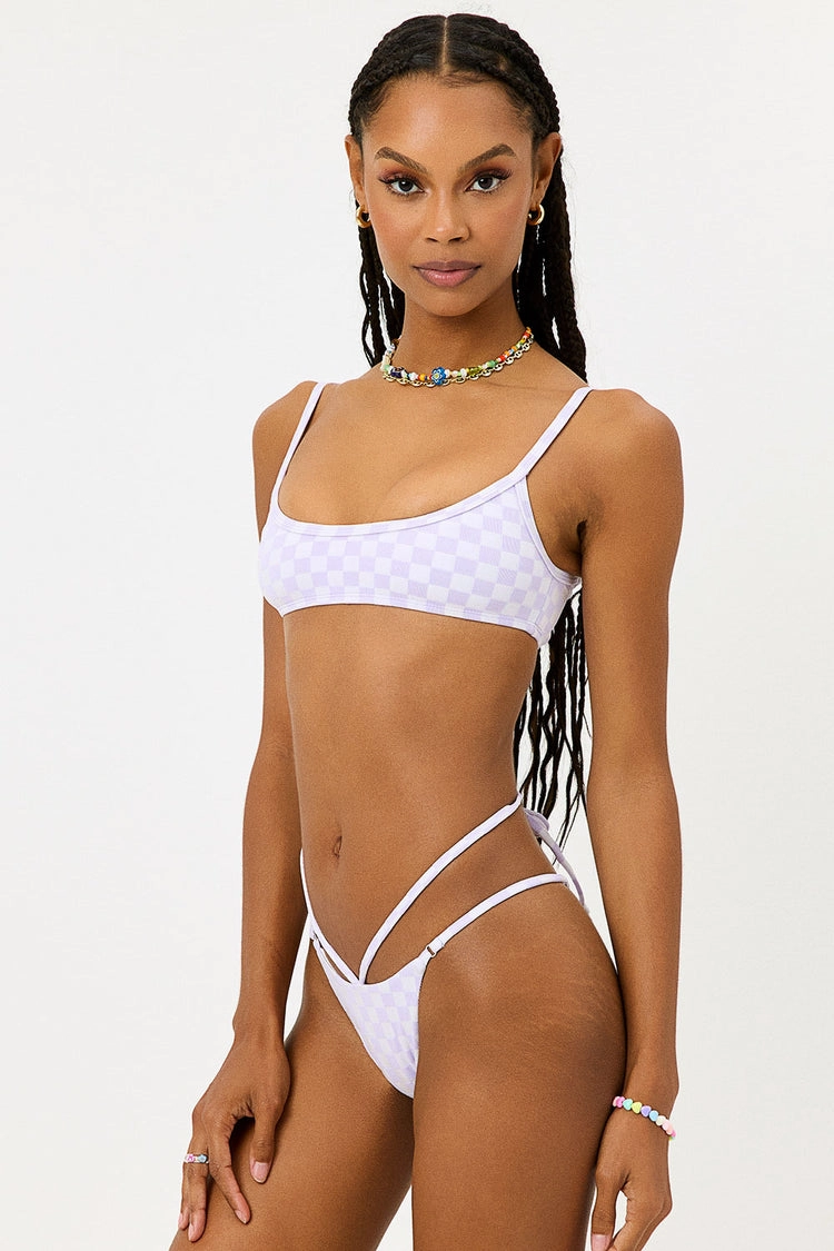 Dallas Checkered Bralette Bikini Top