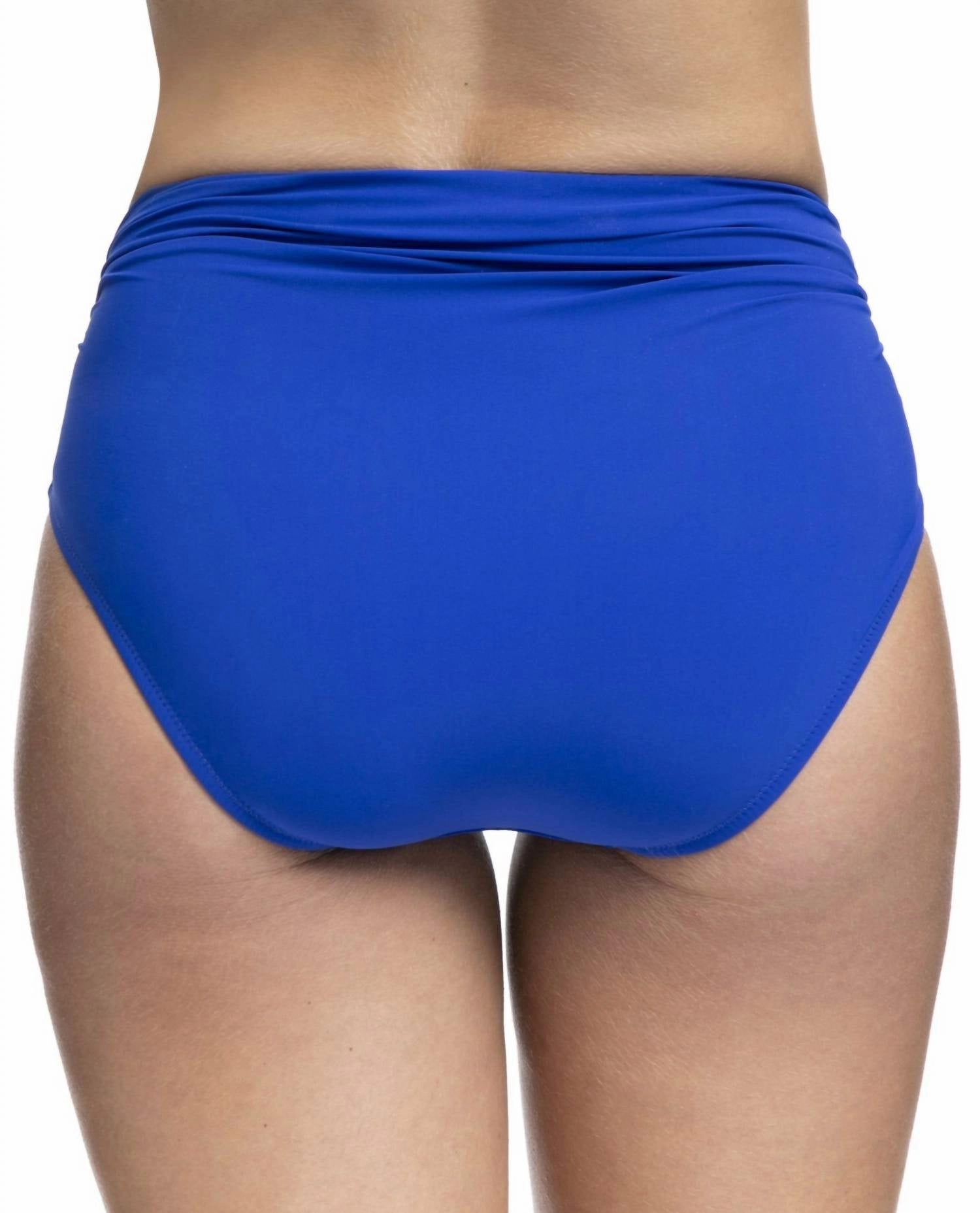 Date Night Shirred Tankini Bottom In Sapphire