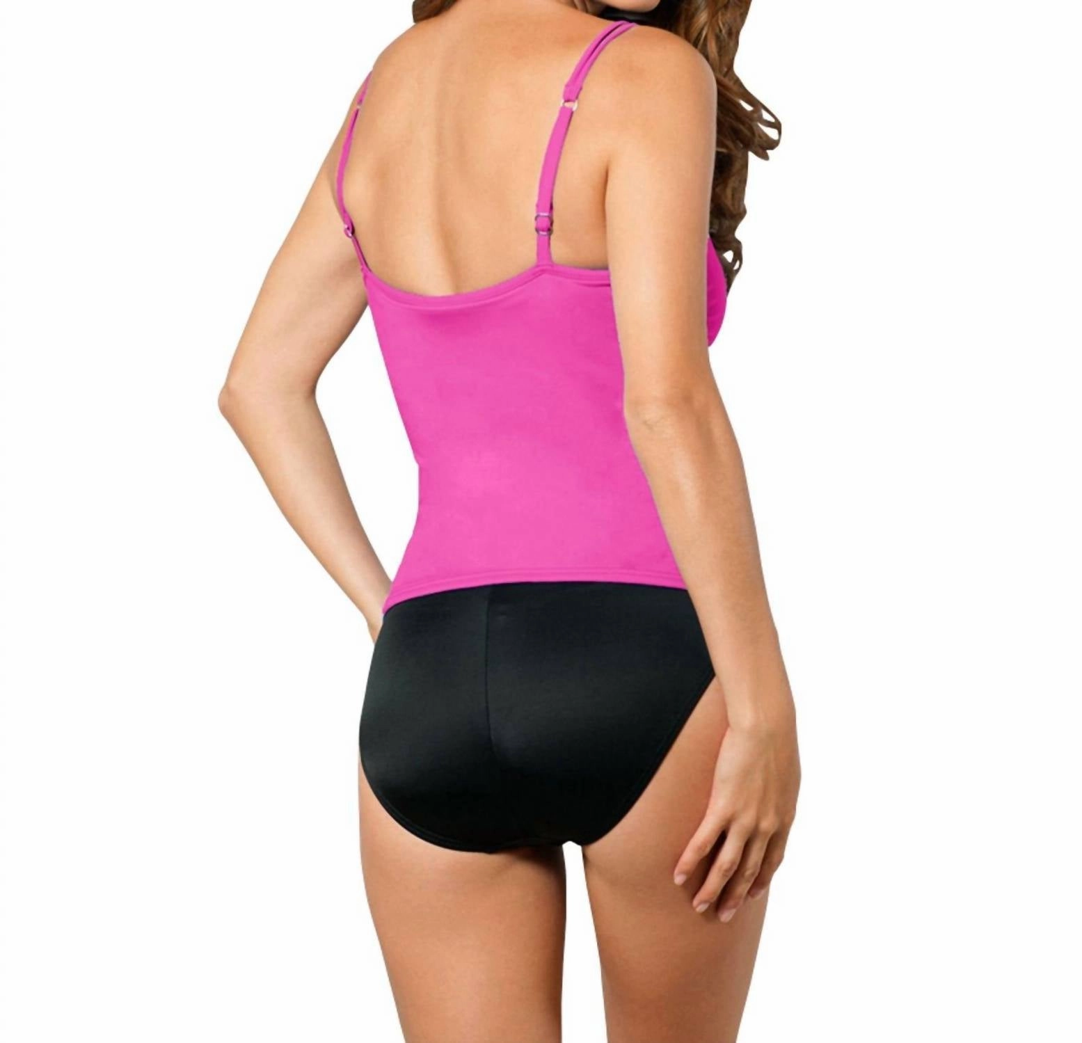 Dd-Cup Sofaux Underwire One Piece Swimsuit In Pink