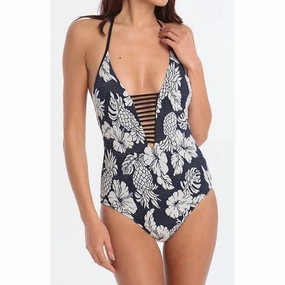 Deep V Maillot One Piece In Royal Horizon