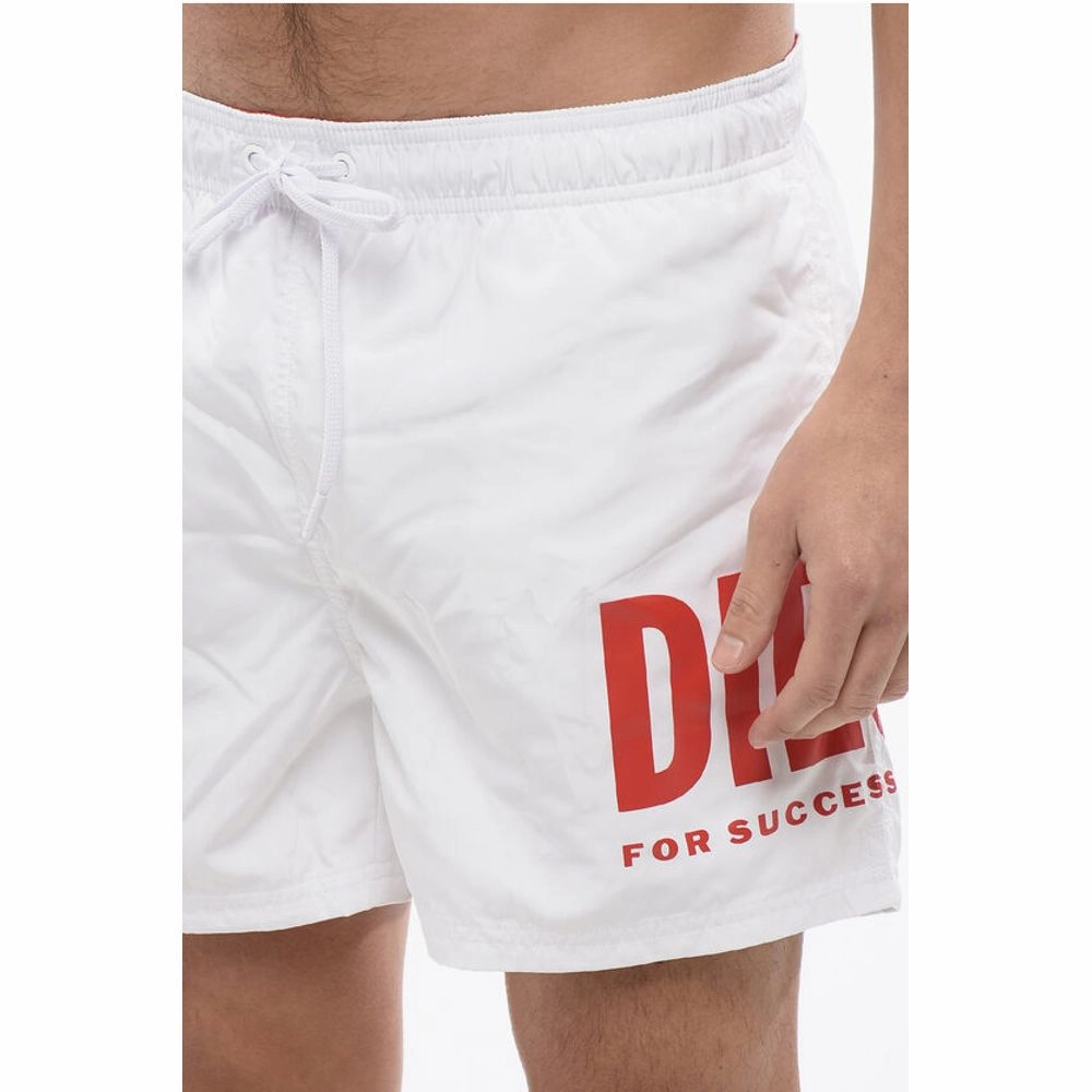 Diesel Solid Color BMBX-NICO Swim Shorts with Contrasting Men's Logo