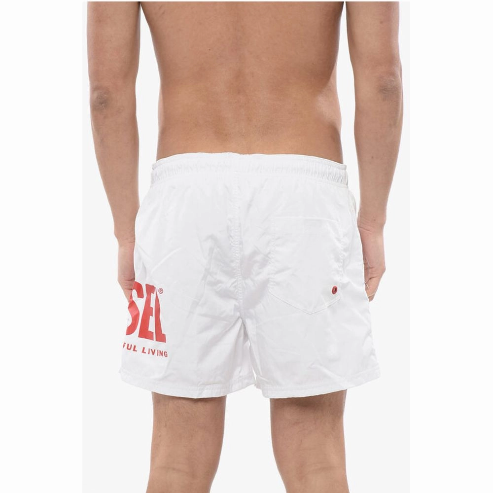 Diesel Solid Color BMBX-NICO Swim Shorts with Contrasting Men's Logo