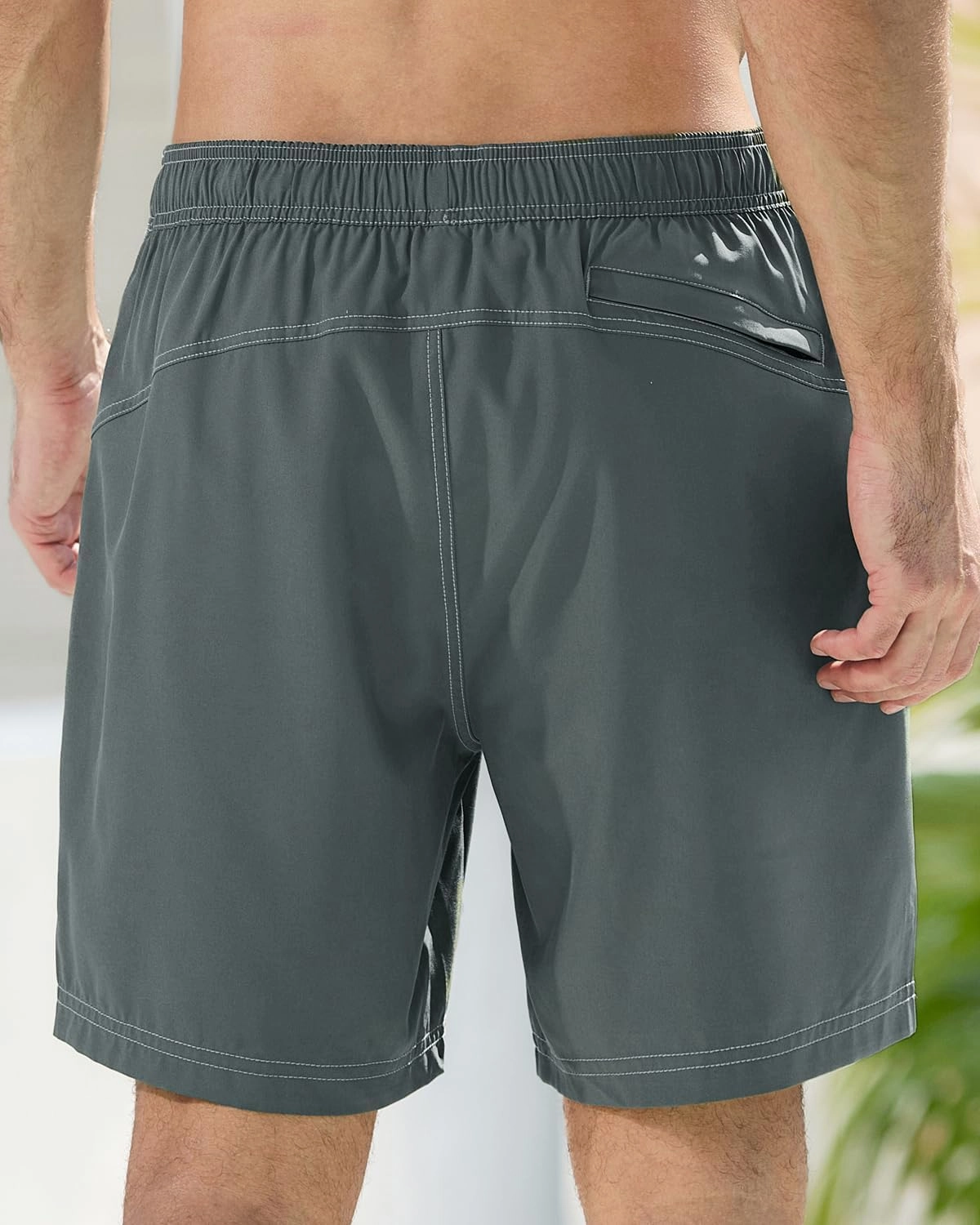 difficort Mens Swim Trunks with Compression Liner Quick-Dry Bathing Suit with Zipper Pockets