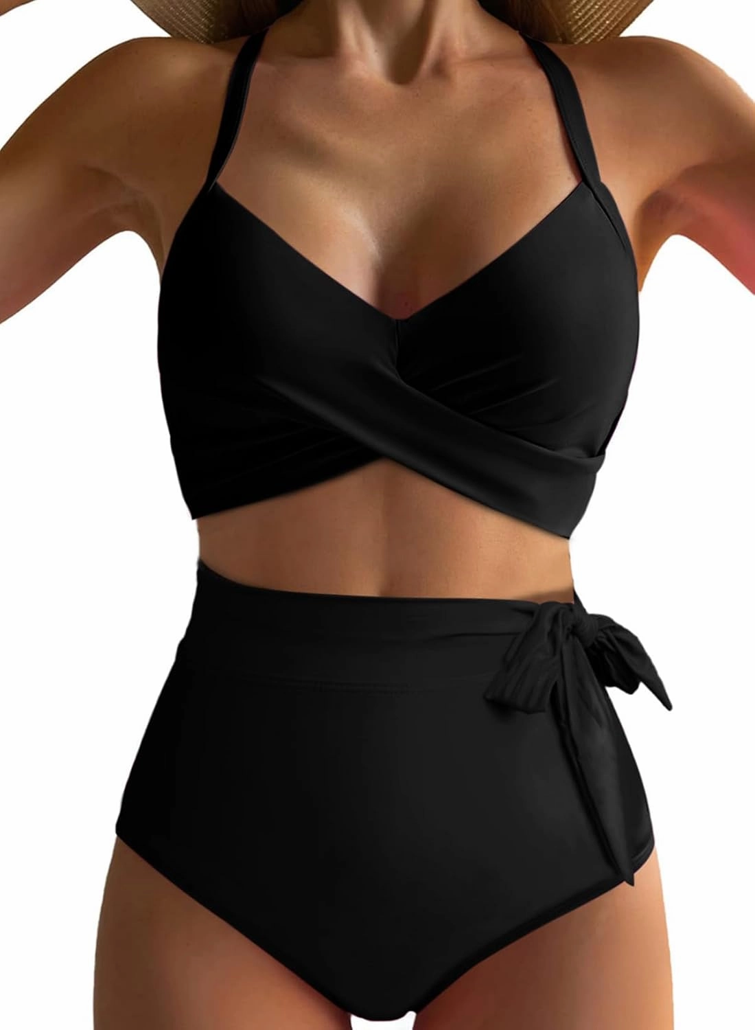 Dokotoo Women's High Waisted Floral Bikini Sets Swimsuit Suit for Women 2025 Tummy Control Bathing Suit Swimwear for Summer