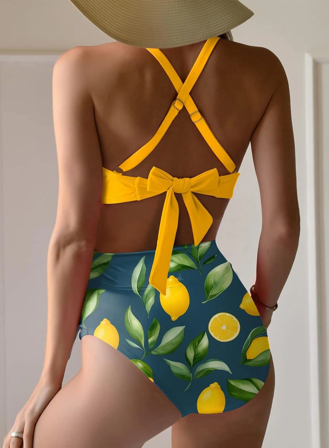 Dokotoo Women's High Waisted Floral Bikini Sets Swimsuit Suit for Women 2025 Tummy Control Bathing Suit Swimwear for Summer