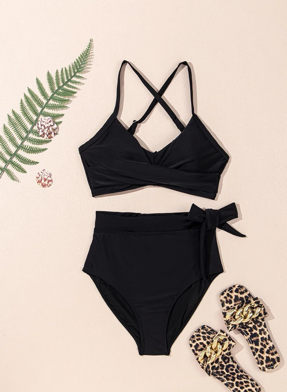 Dokotoo Women's High Waisted Floral Bikini Sets Swimsuit Suit for Women 2025 Tummy Control Bathing Suit Swimwear for Summer