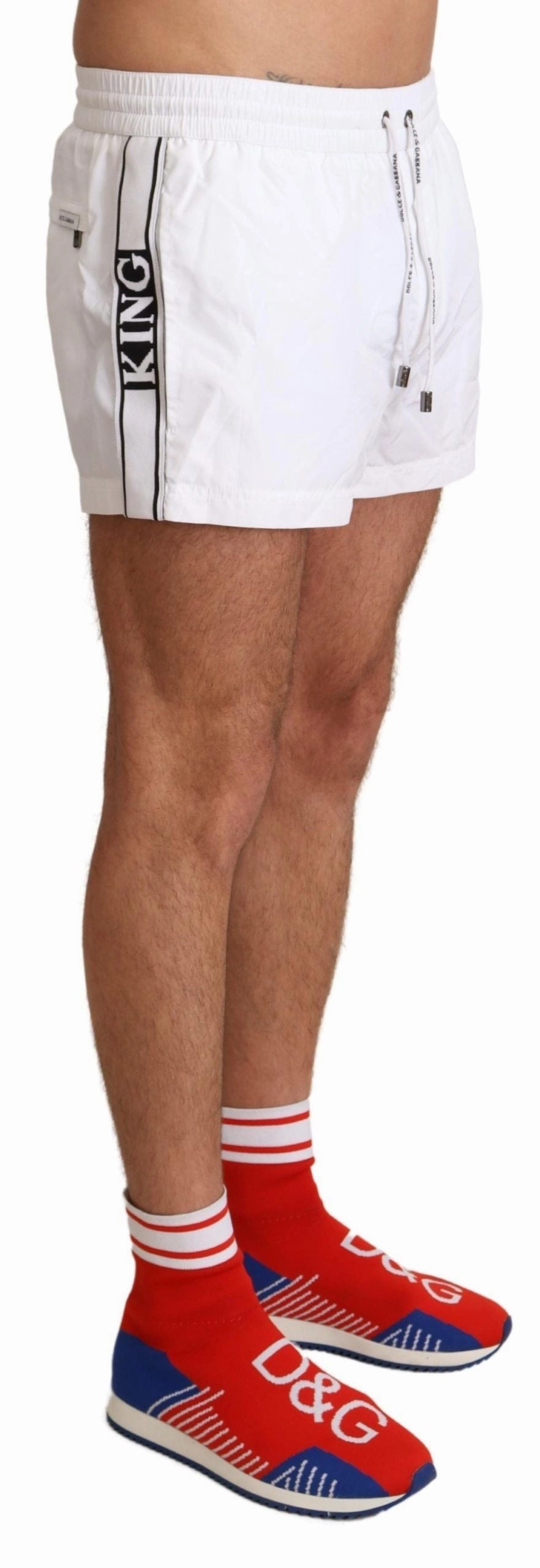 Dolce & Gabbana Elegant KING Motive Swim Men's Trunks