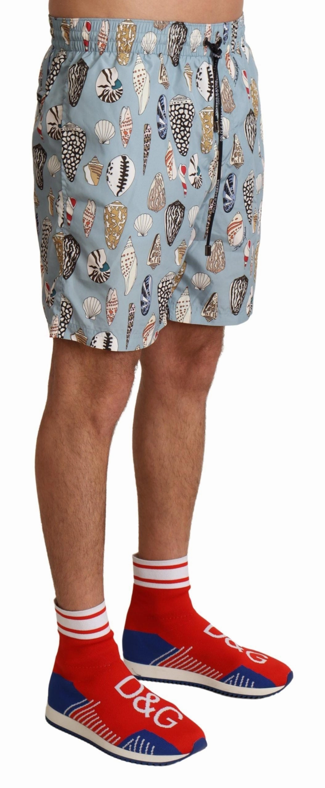 Dolce & Gabbana Elegant Seashell Print Swim Men's Trunks