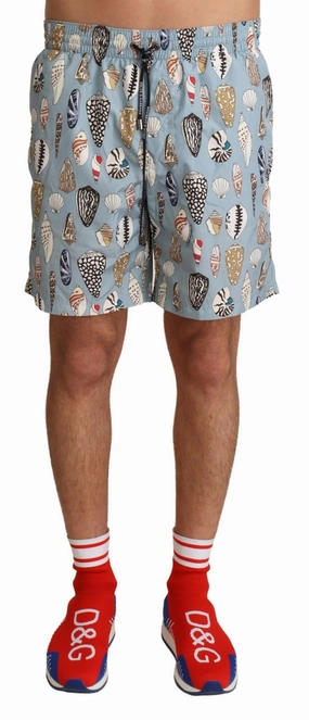 Dolce & Gabbana Elegant Seashell Print Swim Men's Trunks